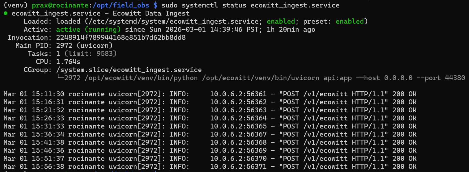 Ecowitt Ingest Service