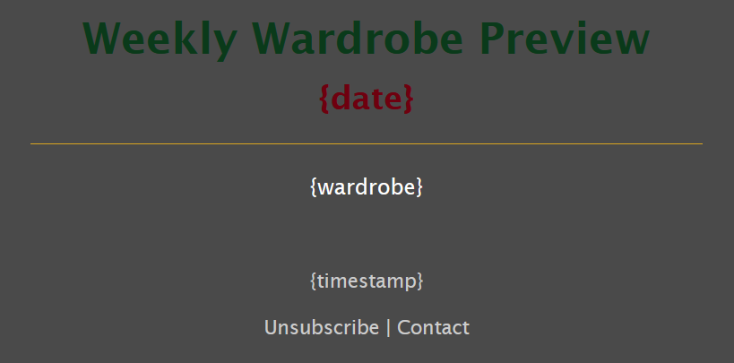 Weekly Wardrobe Preview
